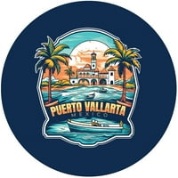 Puerto Vallarta Meksiko Dizajnirajte naljepnicu za sivenir okrugla vinilna naljepnica