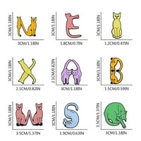 Lroplie Brooch za djevojke Žene Crtioon Cat Kombinacija Engleski abeceda Pribor za pribor Metalne značke