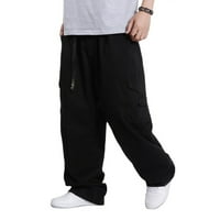 Muškarci plus veličina teretna pantalona na otvorenom plesne hlače Labavi bager džep hip hop