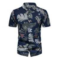 Corduroy gumb UP muške modne majice za odmor na motoriji za odmor na plaži Havajski majica s kratkim
