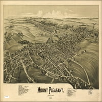24 X36 Galerija poster, Mapa Mount Pleasant, Pennsylvania 1900