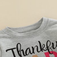Djevojčica Dječak Dan zahvalnosti Outfit Zahvalna pisma Duks dugi rukavi Duks pulover slatka jesena