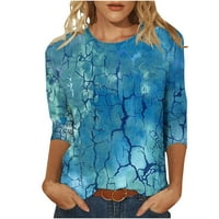 Ženski bluze s rukavima plus veličina posada Vreća za vrat Vintage majica cvjetni tiskani pulover vrhovi
