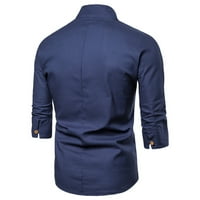 Leey-World Muns majica Majica Muška srednja casual Retro Solid Moda Slim Boja rukava Muška bluza dugih rukava Redovna fit
