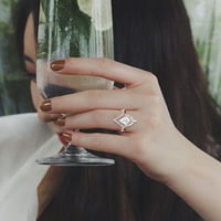 Frehsky prstenovi modni jednostavni dijamantni cirkon dvodijelni prsten dame u obliku dijamantskog dijamantnog