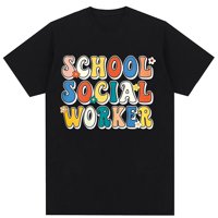 Custom Groovy School Social Work Majica Short Street Street Hip Hop Tops Casual All-Math Ženska tee