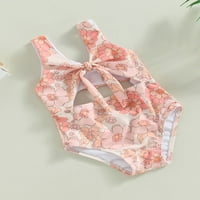 Binweede Toddler Girls Ljetni kupaći kostimi bez rukava cvjetni školjki print šuplje kupaći kostim