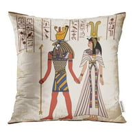 Egipat egipatskog nacionalnog crteža Boginja ISIS i kraljica Nefertari u boji Stari jastučni jastuk