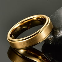 ZLATNI PLUGSTEN CARBID Vjenčani prstenovi za muškarce Žene četkani gotovi polirani poeni veličine - 12