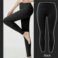 Huaai Sportske fitness hlače Ženske uska breskva joga hlače Isteže gaće Ležerne hlače za žene crne s