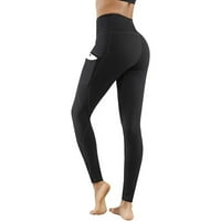 Clears Ryrjj ženske joge hlače s džepovima koji trče u fitness tajicama visokog struka Tržeća kontrola