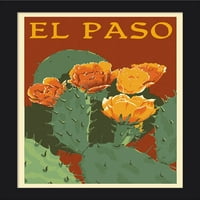 El Paso - kaktus u obliku peckanja - Letterpress - umjetničko djelo za novinare