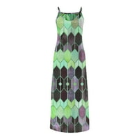 Knqrhpse Maxi haljina za ženska modna prsluka Ležerne prilike plus veličina Print Dull haljina plus