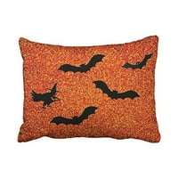 Winhome Witch and šišmiši Orange Halloween Jastuk na poklopcu Jastuk Cover Case Jastuipkes Dvije strane