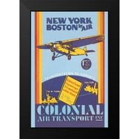 Nepoznati crni moderni uokvireni muzej umjetnički print pod nazivom - kolonijalni zračni prijevoz -