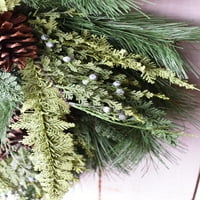24 Fau miješani bor, kedar, smreka, čempres i pinekonski vijenac - božićni odmor zimski vješalica za prednje vrata