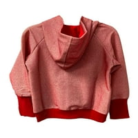 Incity Girls Toddler Tween 1- godina Regularna Fit Crvena aktivna puna zip jakna i jogger duksevi modni