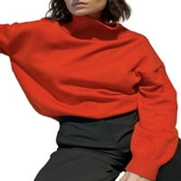 NIUER dame pletene džempere visoki vrat Jumper vrhovi zimski topli džemper labav pulover crveni dugi