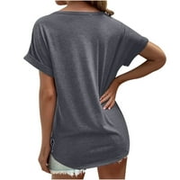 Fjofpr Ženski vrhovi Cleance Womens Ljeto SOLD Color T-majice Ležerne prilike V-izrez Loop Fit Basic