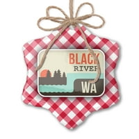 Božićni ukras USA Rivers Crna rijeka - Washington Red Plaid Neonblond