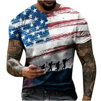 Majice za muškarce čišćenje muškaraca casual okruglica Popularna 3D digitalna zastava Štampanje pulover