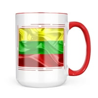 Neonblond Litvanija 3D zastava Poklon za ljubitelje čaja za kavu