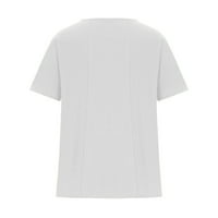 Ženske pamučne majice za žene za žene Ljetni trendi maslačak Print casual labavi fit tunika TEE Plus