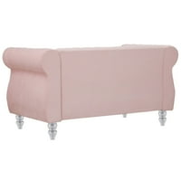 Westwood in. Ružičasti baršun dvosjed kauč sa valjanom rukom