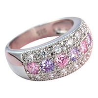 Duhgbne Fashion Womens Vintage Beautiful Diamond srebrni angažman vjenčani prsten