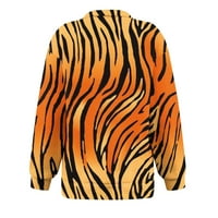 Modne ženske ležerne print rever retvorine dugih rukava labav majica Bluza pulover vrhove hot6sl4485505