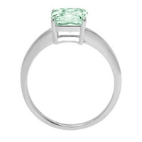 1. CT sjajan momak simulirani zeleni dijamant 14k bijeli zlatni pasijans prsten sz 8