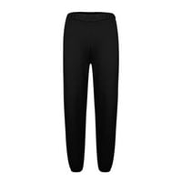 Ocivier Modni Ležerni džep High Squist Solid Color Sportske hlače Ženske hlače Ravne hlače za žene Žene