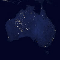 Satelitski prikaz Prikaz noćne svjetla Australije Print