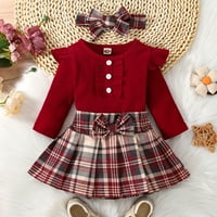 SNGXGN Little Big Girls Odjeća za sjedenje džemper TOWS Dress Fall Baby Girl Outfit, Veličina 60