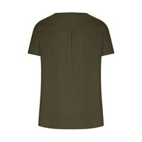 Scyoekwg bluze za žene Trendi Dressy Casual V Classic Solid Color Relapirani fit Ljetni kratki rukovi