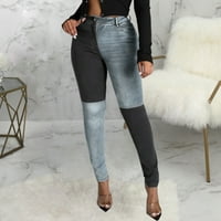 Hlače za žene Čvrsta boja Sredina visoka struka ravna noga moda tanka svestrana spajanja Jeans elastične