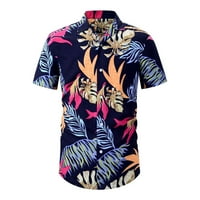 B91XZ majice za muškarce muške cvjetne košulje dolje tropsko praznik majica na plaži Ljeto odijelo Tamnoplava,