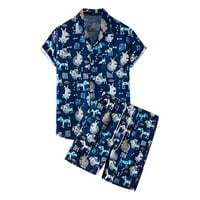 Havajski setovi za majicu kratkih rukava odijela cvjetna tiskana odijela tropsko dugme dolje majice