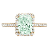 1.96ct Emerald Cut VVS originalni sukob bez zelenog simuliranog dijamanta Pravi žigosani puni 18K žuti