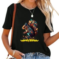 Vučna vihorska vjeverica zaljubljena za vjeverice stilski žensku grafičku majicu - udoban ljetni vrhovi