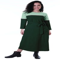 Moomaya a-line boja blok maxi haljina casual običnog pojaseva duga haljina