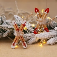 Drvena sanjkaj Božićna dekoracija za kućni drveni skijaški zvonik Xmas Ornamenti Dečiji poklon za kućnu