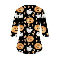 HHEI_K majice za žene za žene Halloween Print grafički teški bluze Uniformni kombinezoni pulover