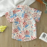 Toddler Boys Neovisnost kratkih rukava 4. srpnja crtani tiskani majica TOWS TOPS Baby Child Kids Playage