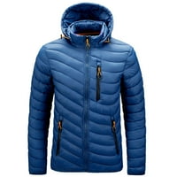 Muška jakna za puffer zimski topli kaput topli zimski kaput s kapuljačom plavom veličinom XL