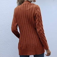 Ženski kaputi ženski pleteni kardigani labavi labavi preveliki omotač Chunky džepne džempene kaput