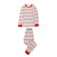 Juebong Porodični pidžami Podudarni setovi Božićne žene mama štampane bluze vrhovi sa hlače Porodično