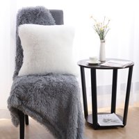 PiccoCasa Dekorativni jastuk za bacanje na poklopac jastuka FAU Fur jastuk, 20 x20 snijeg bijela