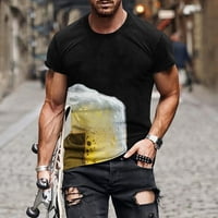 Ljetni vrhovi, odobrenje Nova modna muška majica 3D ne pozicioniranje pivo Print kratki rukav okrugli