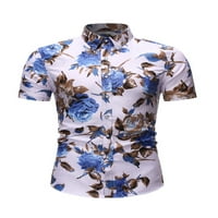 Glonme MENS Havajski set rever majica set majica prema dolje Hawaii odijela Ljetne majice + kratke hlače